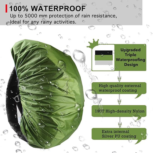 Frelaxy Waterproof Backpack Rain Cover, 8000mm Waterproof Level, Upgraded Ultra-Strong Multilayer Structure, Antislip Cross Buckle Strap, Ultralight Compact Portable, for Hiking, Camping, Traveling