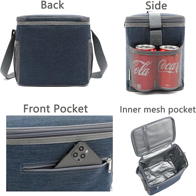 Navy Unisex Meal Holder, Durable & Safe, Long-Term Insulation, Leakproof & Water-Resistant, Large Capacity & Multi Compartments, Wide-Open-Design & Portable