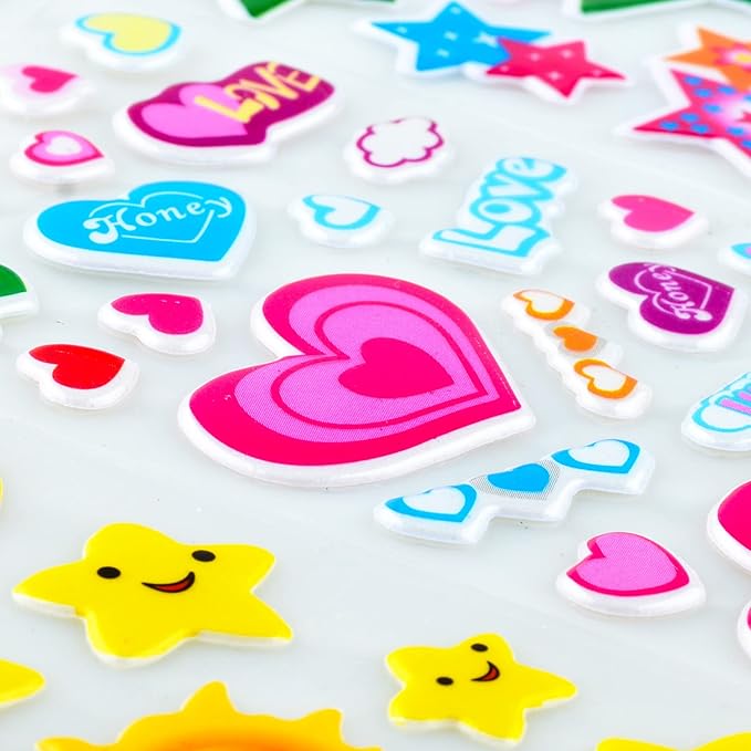 3D Stickers for Kids & Toddlers, 920+ 3D Puffy Stickers 36 Different Sheets Including Animals, Letters, Numbers, Dinosaurs, Cars and More for Boys, Girls, Teachers, Reward, Craft Scrapbooking