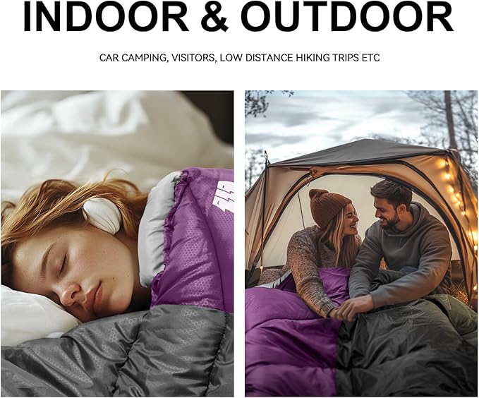 Sleeping Bags for Adults Cold Weather,Portable, Waterproof,Lightweight Sleeping Bag for Tall Girls Boys with Compression Sack for Warm Camping, Hiking, Outdoor & Indoor