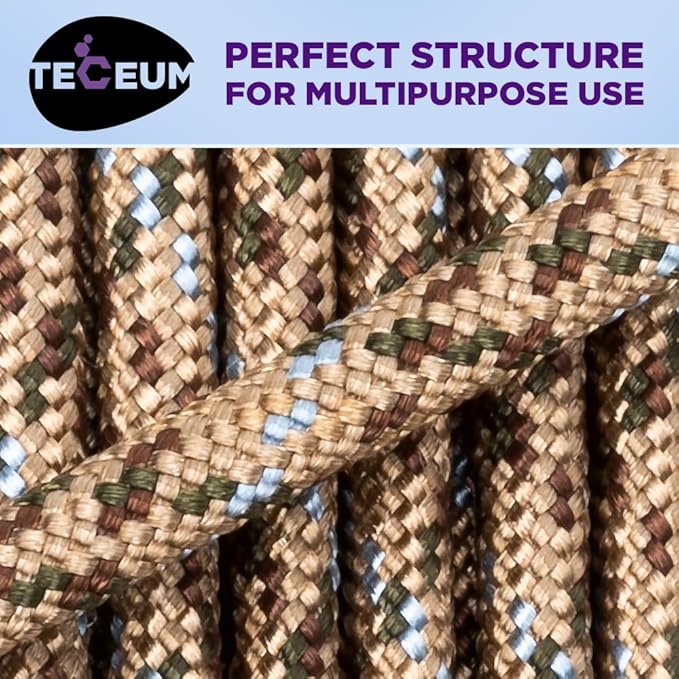 TECEUM Heavy Duty Rope 1000 – 1000ft / 200ft / 100ft / 50ft – 40+ Colors – Utility Rope for Survival & Camping Gear – Nylon String, Camping Rope, para Cord, Utility Nylon Rope, Tent Cord