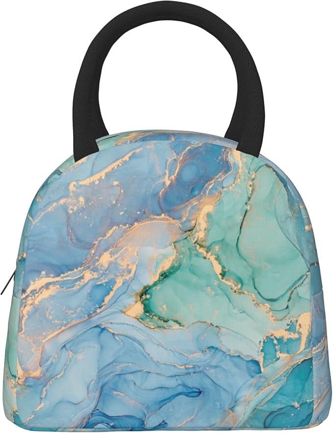 Blue Marble Lunch Bag Lunch Box for Women Men Boys Girls, Reusable Insulated Lunch Tote Bag, Leakproof Thermal Cooler Sack Food Handbags High Capacity for Work School Picnic Camping Gifts