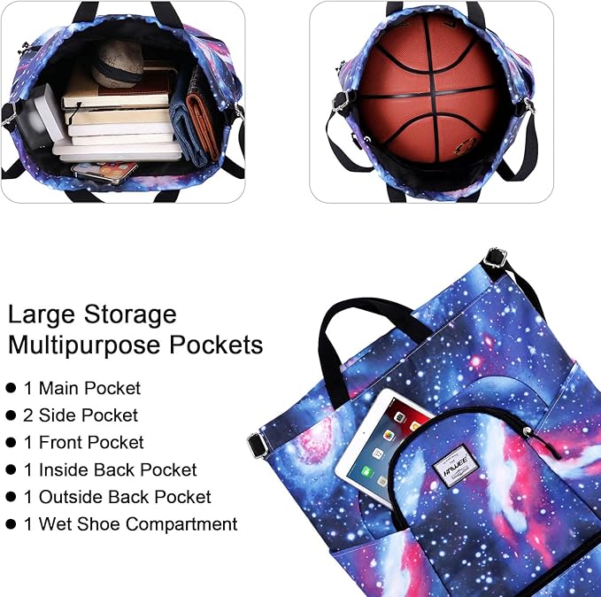 Dry Wet Drawstring Backpack with Shoe Compartment for Women Adjustable Gym Bag