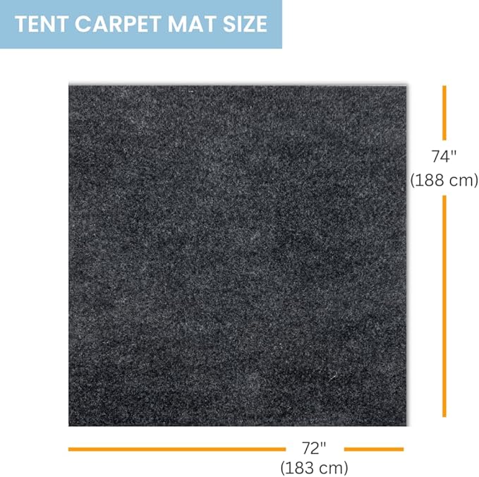 Tent Carpet Mat Camping Floor Rug Waterproof Durable Thick Portable and Foldable Lightweight Pad Insulated Picnic Non-Slip Carpet Outdoor Accessory (74"x 72")