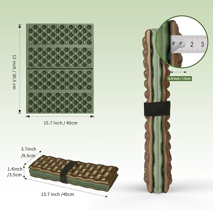 Foam Seat Mat for Camping, Foldable Seat Pat Cushion,Waterproof IXPE Sitting Pad for Outdoor Camping, Stadium,Backpacking Travel,Hikking,Picnic,Stadiums and Bleachers