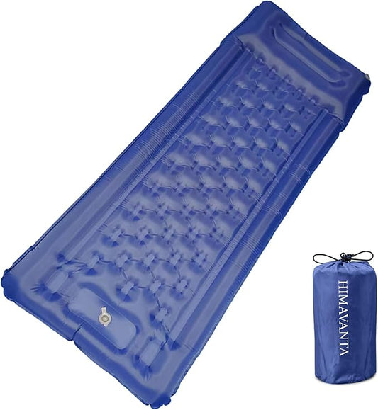 Sleeping Pad, Ultralight Thicken Inflatable Sleeping Pad for Camping, Camping Pad with Carry Bag, Built-in Pillow and Pump (Navy)