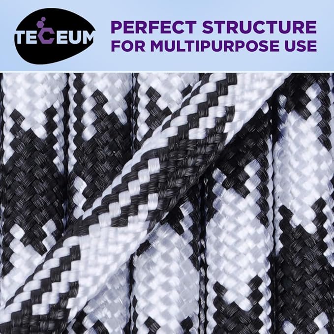 TECEUM Heavy Duty Rope 1000 – 1000ft / 200ft / 100ft / 50ft – 40+ Colors – Utility Rope for Survival & Camping Gear – Nylon String, Camping Rope, para Cord, Utility Nylon Rope, Tent Cord