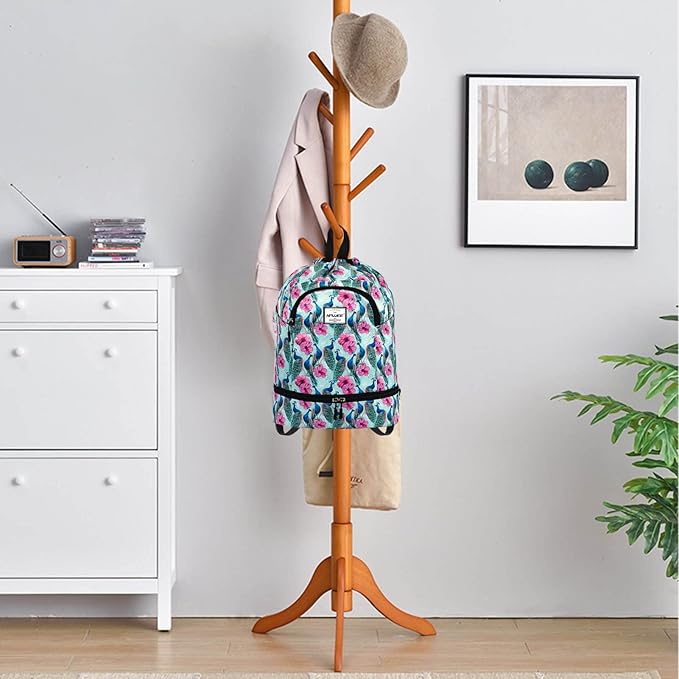 Dry Wet Drawstring Backpack with Shoe Compartment for Women Adjustable Gym Bag