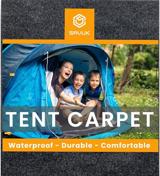 Tent Carpet Mat Camping Floor Rug Waterproof Durable Thick Portable and Foldable Lightweight Pad Insulated Picnic Non-Slip Carpet Outdoor Accessory (74"x 72" (with Carry Bag))