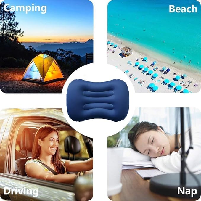 SUNYAO Ultralight Inflatable Camping Pillows - Compressible, Compact, Inflatable, Comfortable, Ergonomic Pillow for Neck & Lumbar Support While Camping,Backpacking,Hiking