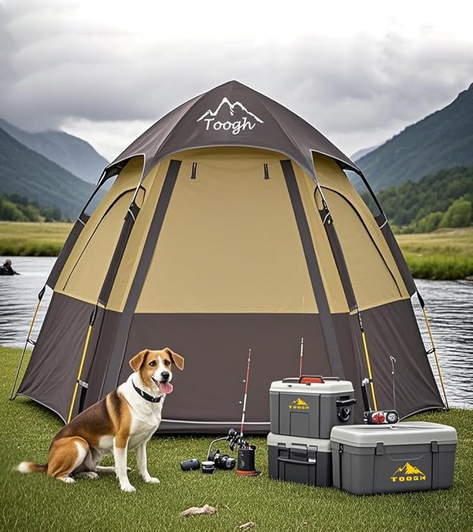 Camping Tent with Instant Setup, 2/3 Person Weatherproof Tent Easy Quick Set Up in 60 Seconds with Rainfly Backpack Tent for Family Camping & Hiking, Upgraded Ventilation,Center Height 66-inch