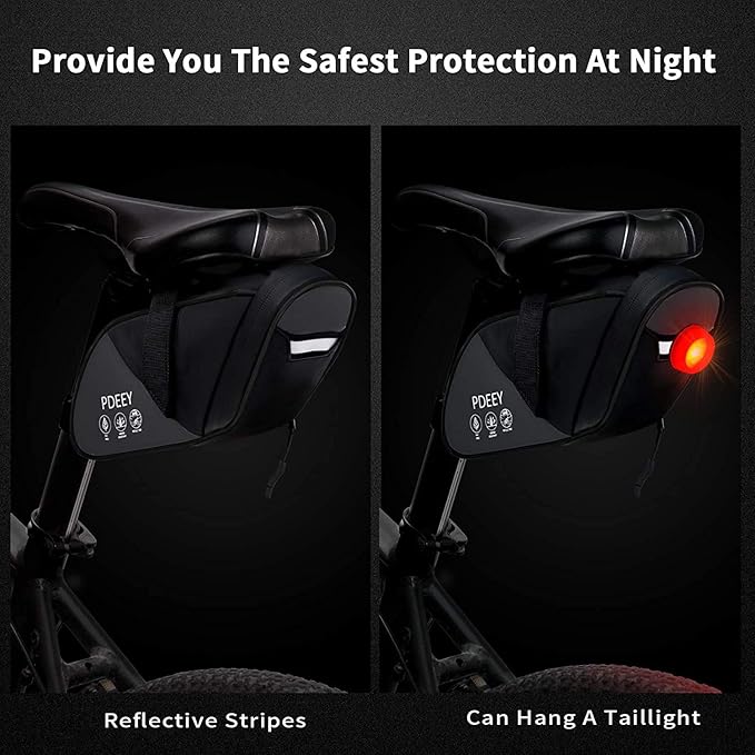 Bike Saddle Bag, Bicycle Under Seat Pouch, Cycling Wedge Pack for Mountain Road, Cycling Accessories Storage Velcro Pack Waterproof Durable Pouch for Mountain, Beach or Road Bikes