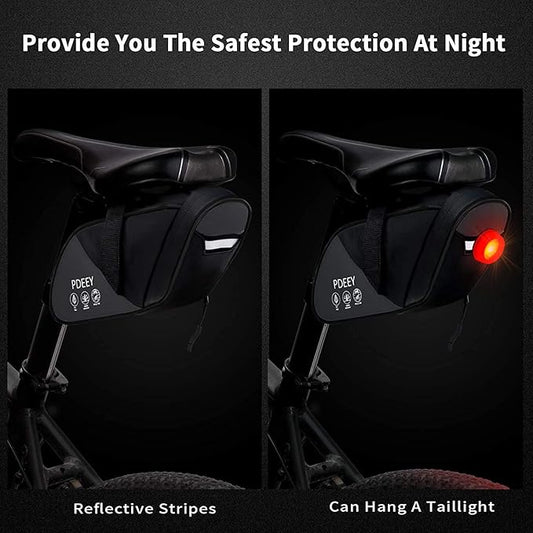 Bike Saddle Bag, Bicycle Under Seat Pouch, Cycling Wedge Pack for Mountain Road, Cycling Accessories Storage Velcro Pack Waterproof Durable Pouch for Mountain, Beach or Road Bikes