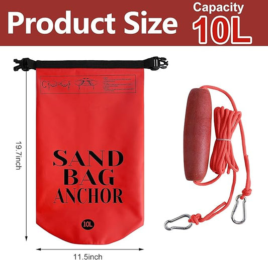 RunNico 500D Sand Anchor for Small Boats,2 in 1 PWC Jet Ski Anchor Kit with Adjustable Buoy,Waterproof Dry Bag for Jet Ski, Kayak, Boat, Watercraft and Canoe