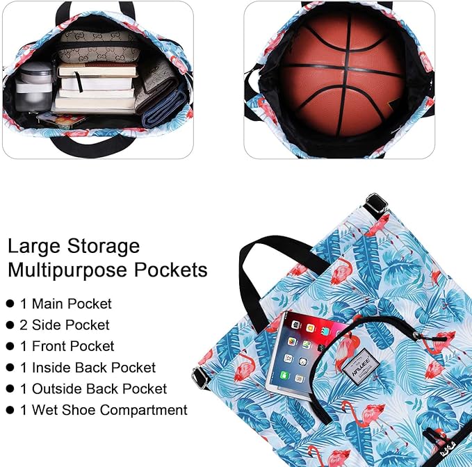 Dry Wet Drawstring Backpack with Shoe Compartment for Women Adjustable Gym Bag