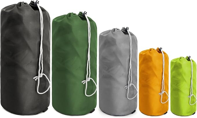 BeeGreen Stuff Sack for Backpacking Drawstring Storage Bag with Dust Flap