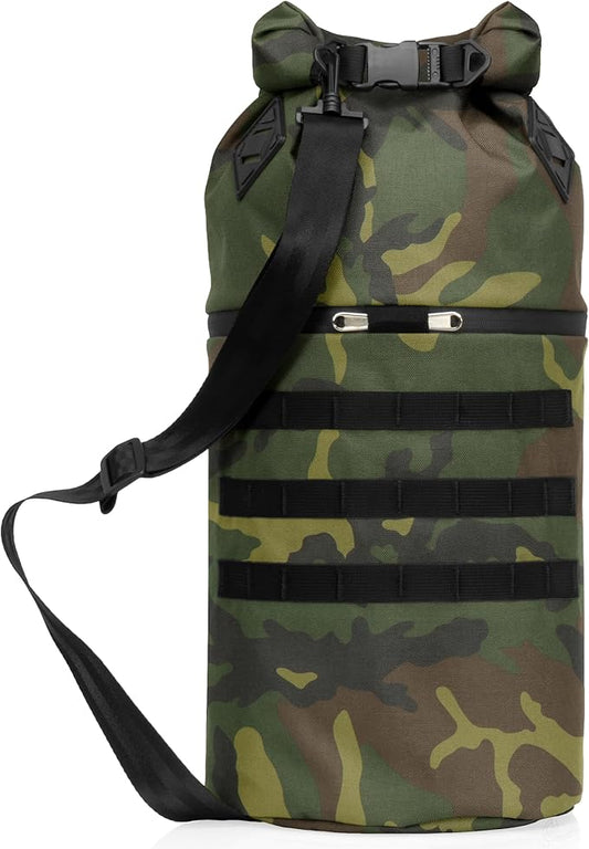~ AQUA RT Dry Bag~ Water-Proof Faraday Dry Bag for Laptops, Tablets, and Mid-Size Electronics ~ Tracking/Hacking Defense ~ Woodland Camo