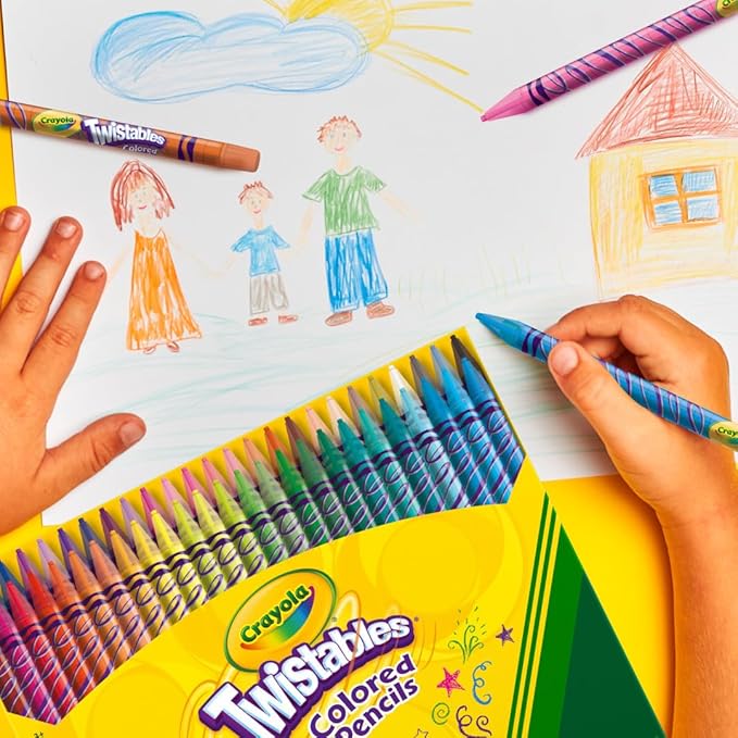 Crayola Twistables Colored Pencil Set (50ct), No Sharpen Colored Pencils For Kids, Coloring Book Pencils, Gifts for Kids, Ages 4+