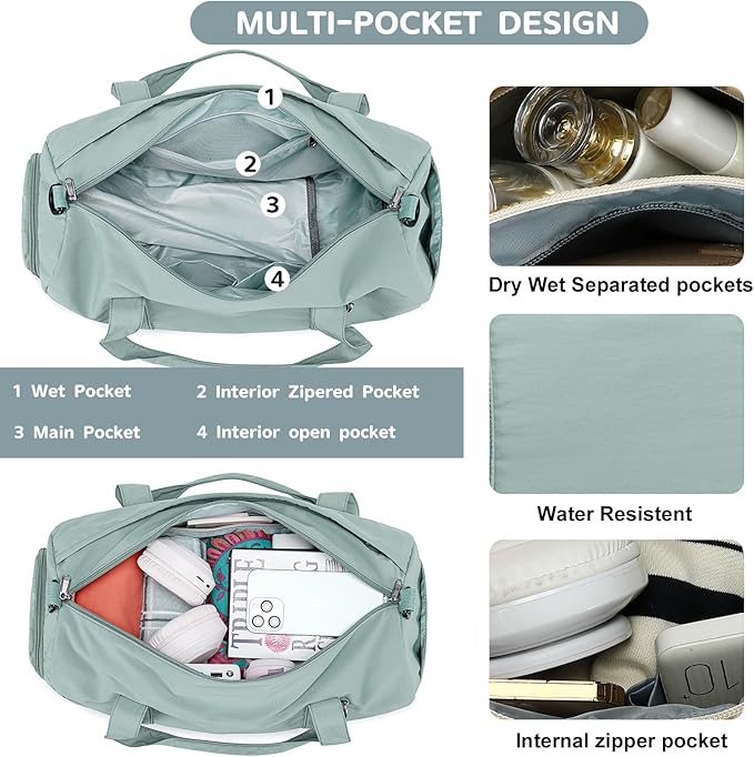 BLUBOON Duffle Bag Girls Kids Cute Gym Bag with Shoes Compartment & Wet Separation Waterproof Sports Overnight Travel Bag