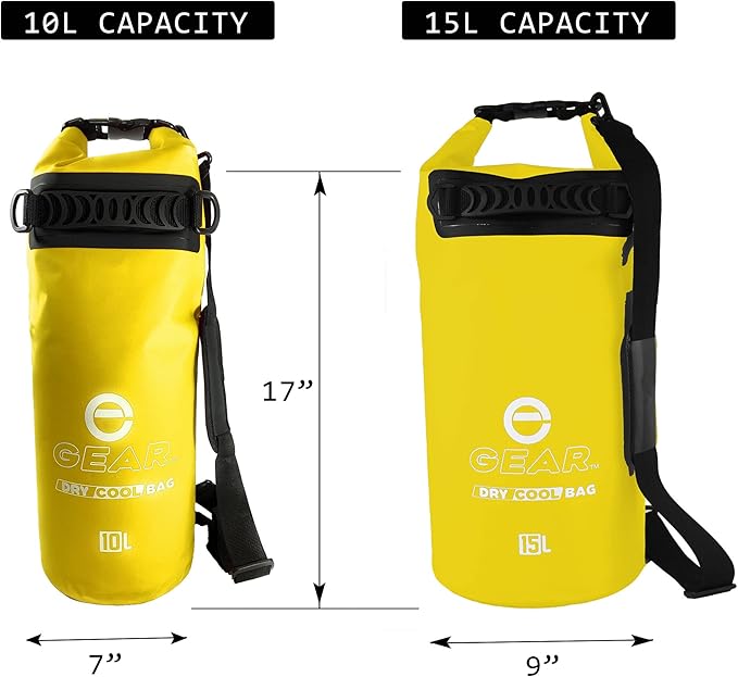 Dry Bag Floating Cooler - Roll Top Insulated Backpack – Portable, Collapsible, Waterproof with Padded Shoulder Strap - Perfect for Kayaking Fishing Beach Hiking -15L