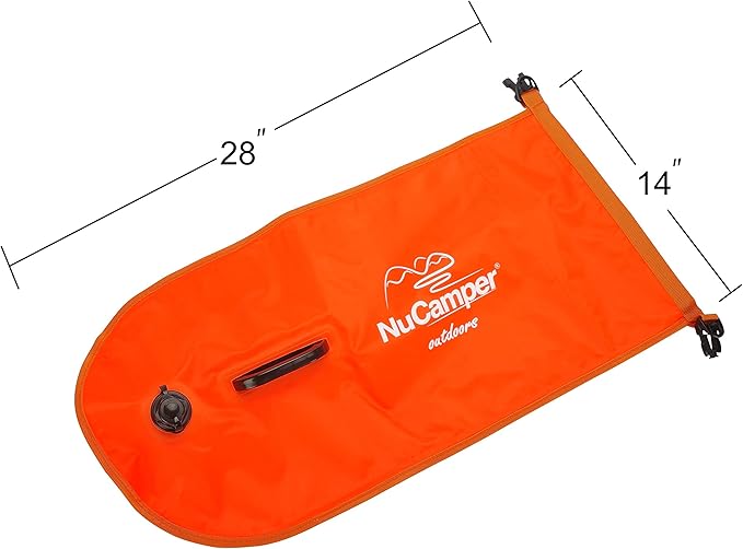 NuCamper Swim Buoy for Open Water Swimmers with Adjustable Waist Belt, Waterproof Dry Bag, Swim Bubble for Safty Swimming, Training Snorkeling, Kayaking, Boating,Beach Bags Large Capacity 28L