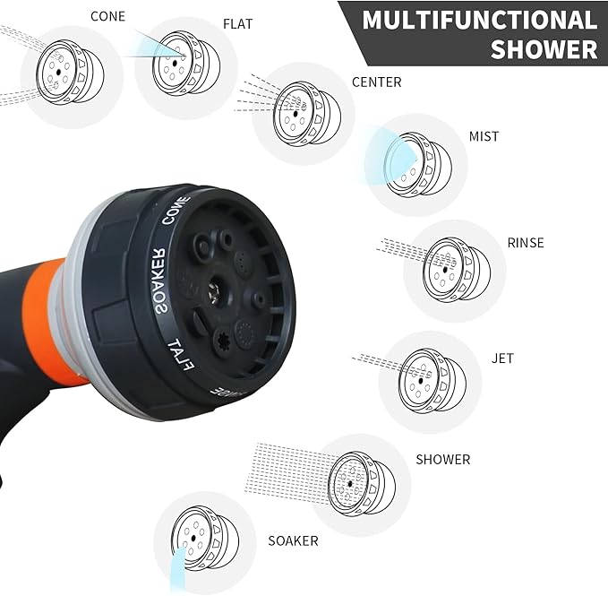 Portable Camping Shower, 5gallons/20 liters Rechargeable air Pump Outdoor Electric Camping Shower, 8 Spray Modes, Solar Heating Black PVC airbag, Built-in Thermometer, Beach, Camping, Hiking