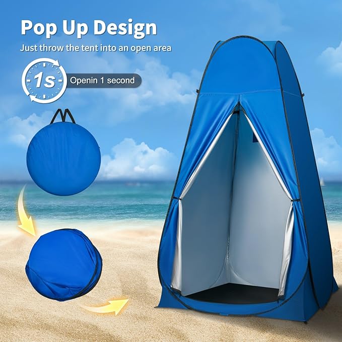 Pop Up Privacy Shower Tent, Outdoor Portable Changing Tent Camping for Camping Beach Toilet Shower Bathroom Changing Room Sun Shelter with Window with Carry Bag