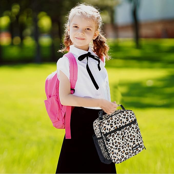 Hap Tim Insulated Lunch Bag Women, Reusable Lunch Box for Women, Adluts Lunchbox for Office Work, Portable Lunchbag, Leopard Print（18654-LP）