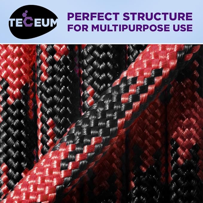 TECEUM Heavy Duty Rope 1000 – 1000ft / 200ft / 100ft / 50ft – 40+ Colors – Utility Rope for Survival & Camping Gear – Nylon String, Camping Rope, para Cord, Utility Nylon Rope, Tent Cord