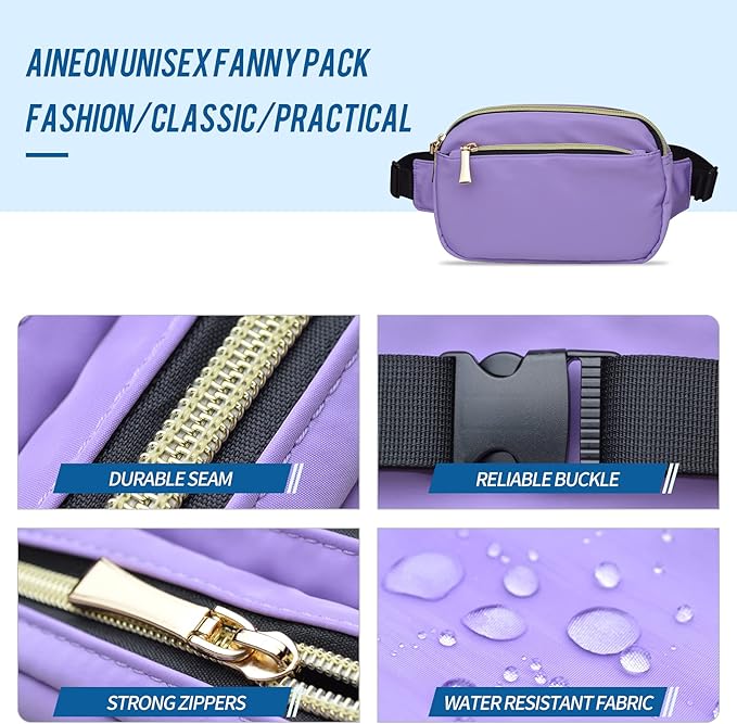 Fanny Packs for Women Men Fashion Plus Size Waist Pack Belt Bag Fanny Pack for Girls Boys with 5 Pockets Adjustable Belt, Cute Bum Bag Hip Bags for Travel Disney Running