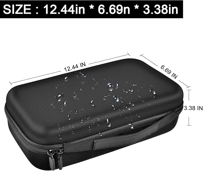 ANKHOH Walkie Talkie Case Holder for 50 Channel GMRS Two-Way Radio, Long Range Handheld Mobile Radios Hard Storage Carrying Box for Rechargeable Batteries, Charger and Headset, Black(Bag Only)