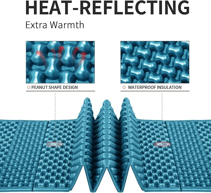 Foam Camping Pads for Hiking, Ultralight Closed Cell Mattress, Waterproof Soft Mat for Adults, Wide Picnic Yoga Mats, Folding Sleeping Pad for Outdoor Backpacking