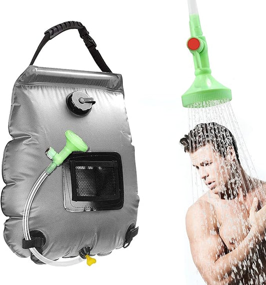 Solar Shower Bag, Solar Heating Camping Shower Bag, 5Gal(20L) Portable Camping Shower Bag, with Removable Hose and On-Off Switchable Shower Head, for Outdoor Traveling/Climbing/Hiking/Beach/Swimming