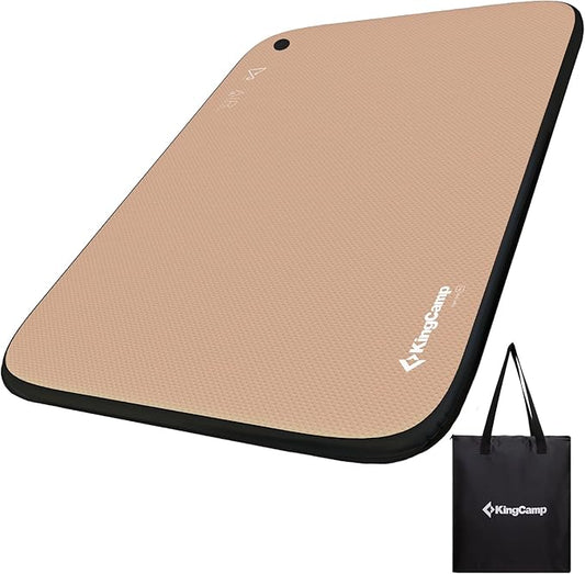 KingCamp Backpacking Sleeping Pad, Double Ultralight Inflatable Sleeping Mat for Camping Portable Noise-Free Air Mattress for Hiking, Tent, Cot & Car Travel