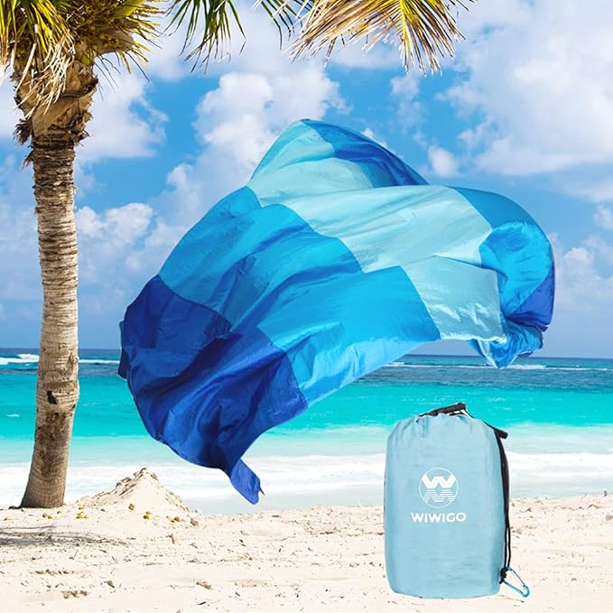 Beach Blanket Waterproof Sandproof Beach Mat 79" X 83" /10'x9'for 2-8 Adults Quick Drying Outdoor Picnic Mat Beach Accessories for Travel, Camping, Hiking