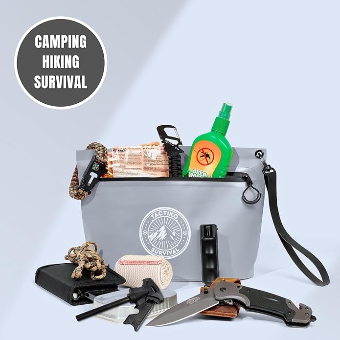 Tactiko Heavy-Duty 2L Splash Water Resistant Zipper Pouch - Hold-All Organizer for Dry Bags, Travel Bags