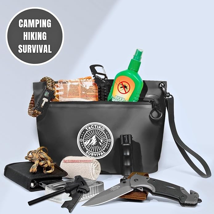 Tactiko Heavy-Duty 2L Splash Water Resistant Zipper Pouch - Hold-All Organizer for Dry Bags, Travel Bags