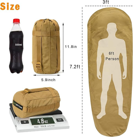 Bivy Cover Sack for Military Army Modular Sleeping System, Waterproof Outer Shell for Sleeping Bag, Minimalist Stealth Shelter