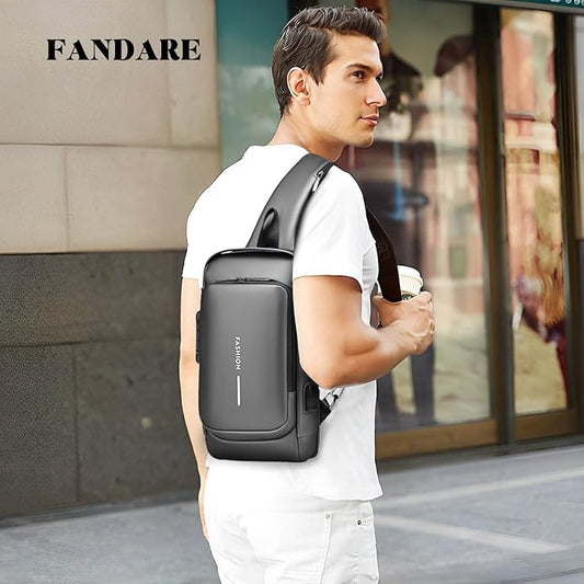 Anti-theft Chest Bag Business Shoulder Bags Satchel Bag with USB
