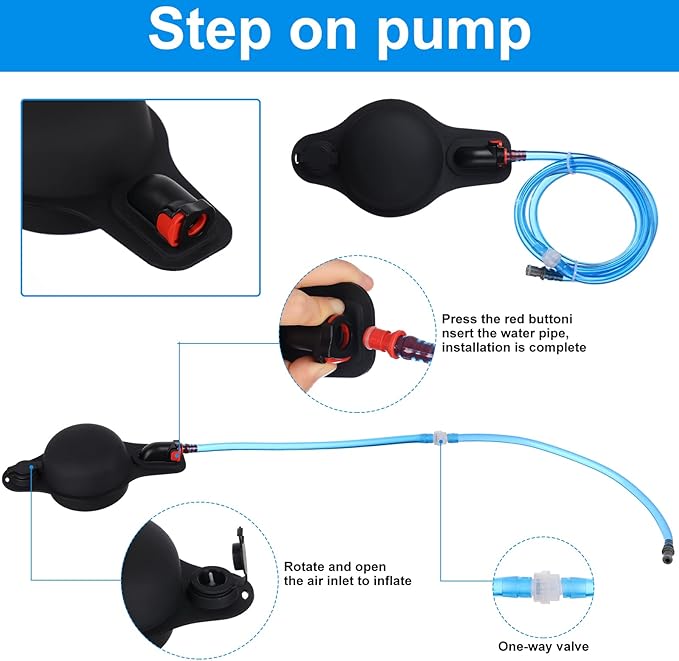 Camping Shower Bag, 5 Gal/20L TPU Material Portable Shower Bag with Foot Pump and Press-Type Shower Nozzle for Camping Beach Swimming Outdoor Traveling Hiking