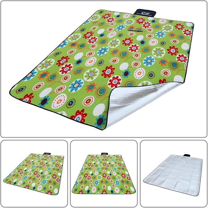 Wind Tour Family Outdoor Waterproof Durable Picnic Blankets with Carry Strap Foldable Sandproof Picnic Floor Mat for Kids Playground Camping Hiking Grass Travelling (1, Sunflower -200 * 200cm)