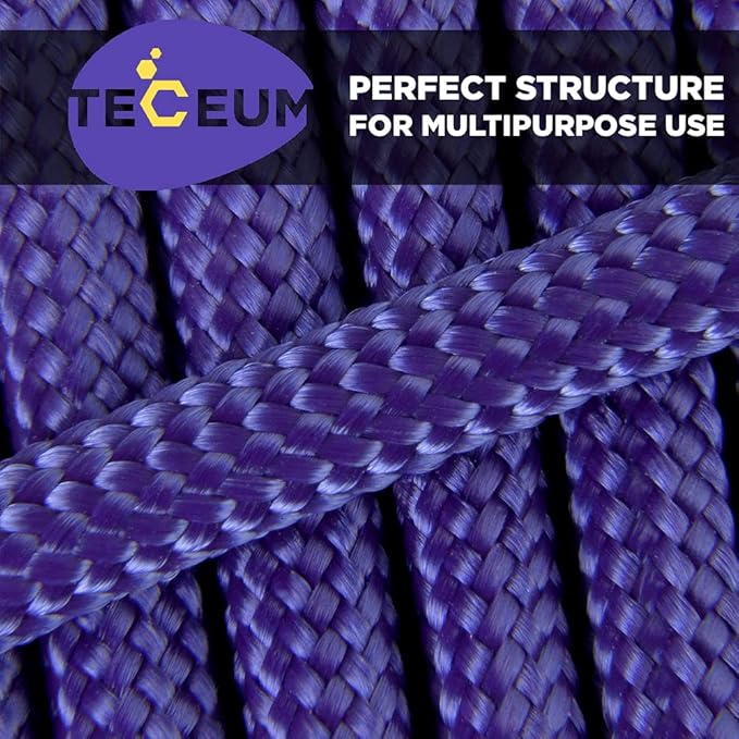 TECEUM Heavy Duty Rope 1000 – 1000ft / 200ft / 100ft / 50ft – 40+ Colors – Utility Rope for Survival & Camping Gear – Nylon String, Camping Rope, para Cord, Utility Nylon Rope, Tent Cord