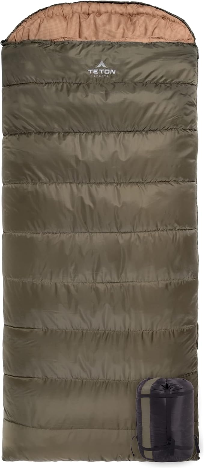 Teton Celsius XXL Sleeping Bag, Cold Weather Sleeping Bags for Adults and Kids, Camping Made Easy and Warm. Compression Sack Included, 35F, 25F, 0F, 20F Degree