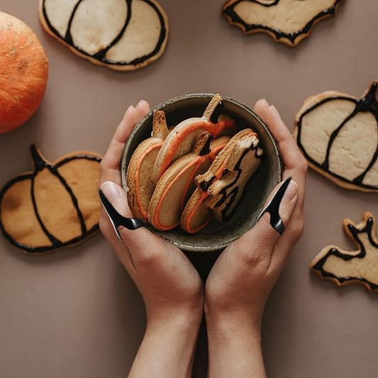 Beaupretty 8Pcs Halloween Costume Claws Fake Nail Rings Metal Gothic Punk Full Finger Rings Fingertip Nail Art Decoration Halloween Party Favor