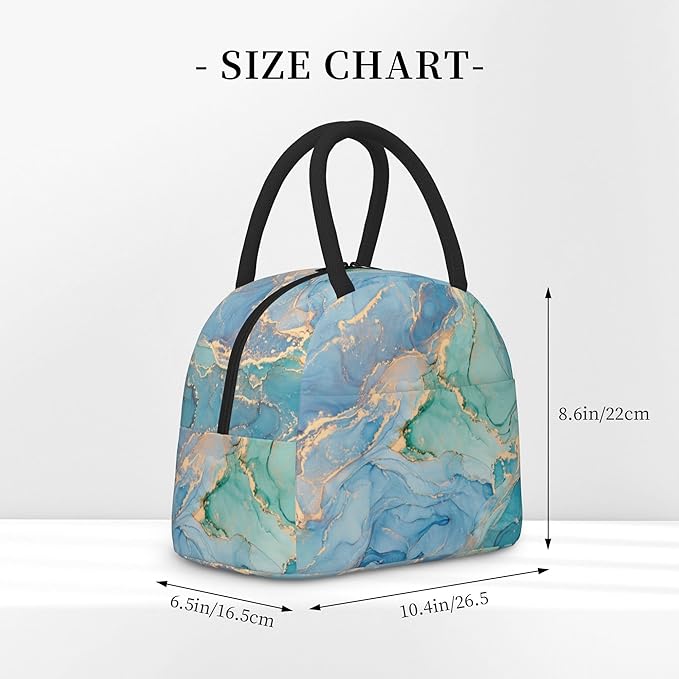 Blue Marble Lunch Bag Lunch Box for Women Men Boys Girls, Reusable Insulated Lunch Tote Bag, Leakproof Thermal Cooler Sack Food Handbags High Capacity for Work School Picnic Camping Gifts