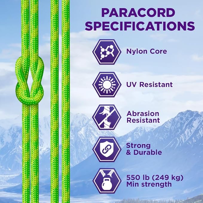 TECEUM Heavy Duty Rope 1000 – 1000ft / 200ft / 100ft / 50ft – 40+ Colors – Utility Rope for Survival & Camping Gear – Nylon String, Camping Rope, para Cord, Utility Nylon Rope, Tent Cord