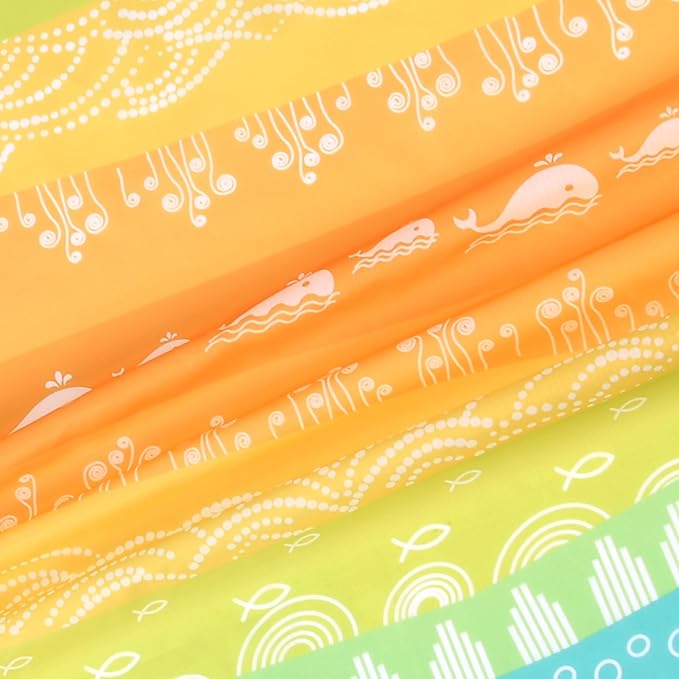 Beach Blanket Waterproof Sandproof, Large Lightweight Quick Dry Beach Mat with Storage Bag & Stakes, Portable Sand Free Picnic Blanket with Corner Pockets, Beach Vacation Essentials for Family, Friend