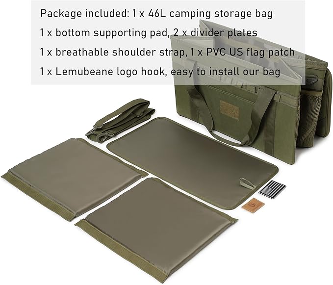 Tactical Camping Storage Bag Utility Tote Bag Camping Kitchen Organizer with Axe Holder & Shoulder Strap