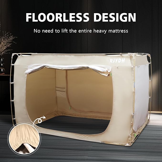 Bed Tent Bed Canopy Full Size Tents for Adult and Kids- Original Design Portable Dream Tent Indoor Sleeping 80% Blackout with 3 Doors Breathable Big Space Tents