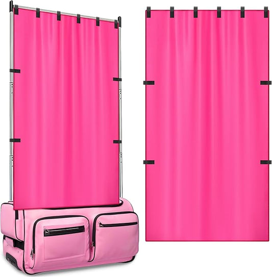 RunNico 59'' x 31.5'' Privacy Curtain for Dance Bag, Portable Dancer Changing Curtain with Storage Bag, Backstage Privacy Changing Room for Training Competition Backstage Outdoor Camping (Red)